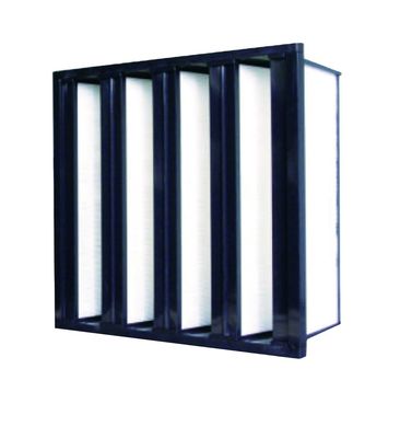 H13 H14 Cleanroom Air Filter , Industrial Glass W Type Fiber V Bank HEPA Filter