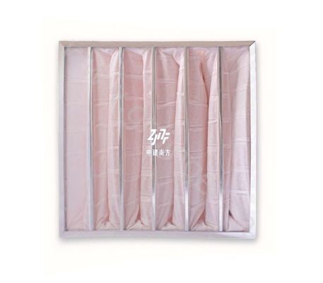 AHU Pocket Bag Air Filters , Fiber Mushroom Air Conditioner Synthetic Pocket Mid Effect Filter