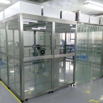 H14 HEPA Soft Wall Cleanroom Booth Portable Easy Assembled With Laminar Flow FFU Ceiling PVC Curtain