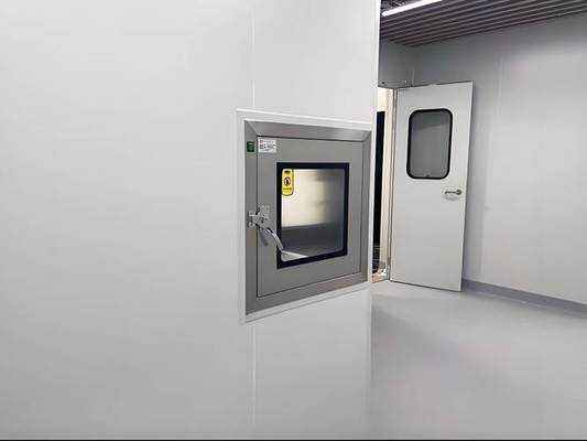 Cleanroom Passage Cabinet for Controlled Item Transfer Place Close Activate Retrieve DO NOT Open Both Doors Simultaneously